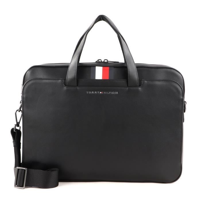 TOMMY HILFIGER Midtown PU Computer Bag Black 179015 sac de bureau porte Noir Cdiscount Bagagerie Maroquinerie
