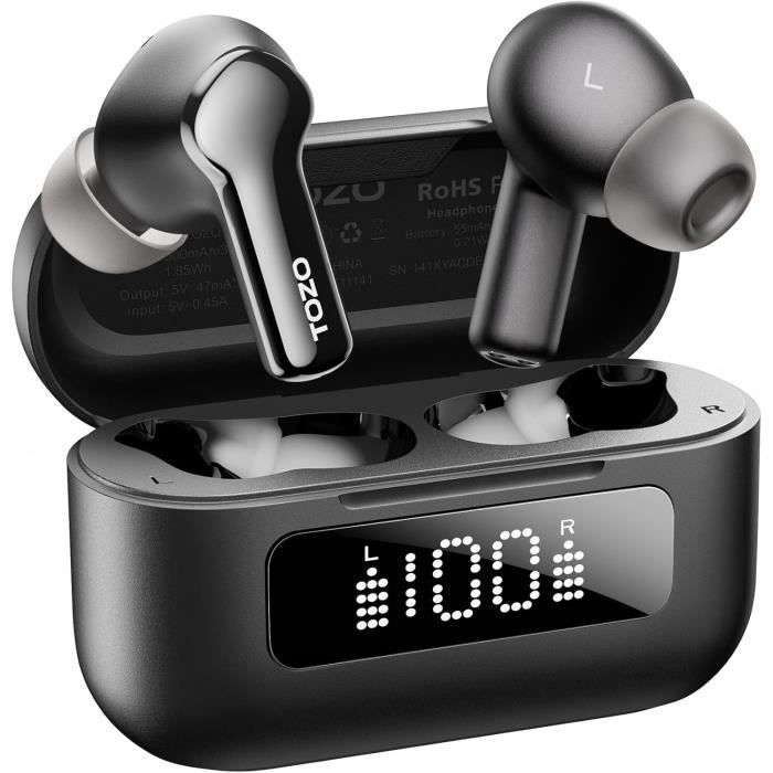 TOZO T18 Écouteurs Bluetooth sans Fil Ecouteurs Bluetooth 5.3 Réduction
