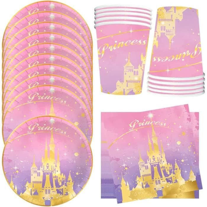 24 Invités Vaisselle Fête Anniversaire 96PCS Assiettes Carton Anniversaire Arc En Ciel Gobelets