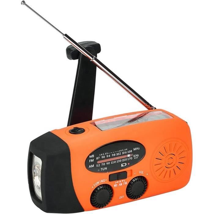 Radio Météo Solaire D'urgence à Manivelle Avec Lampe De Poche Et Lampe De Lecture Radio Am Fm Noaa Batterie Externe 2000 Mah 76628746