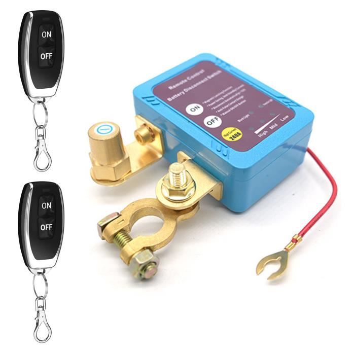Interrupteur de déconnexion de batterie de voiture Coupe Batterie à Distance, 12V 240A Interrupteur electronique relais