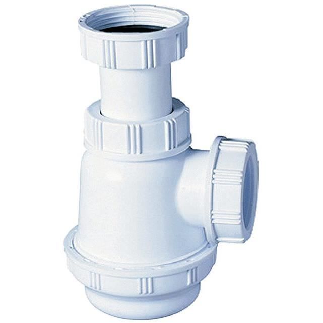 Siphon de lavabo et bidet WIRQUIN à culot court - Garde d'eau 40mm - Débit 31 L/mn - Plastique
