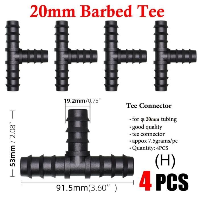 Raccord Coudé Réducteur PE 32-25 Mm – Connecteur Rapide Pour Système D’Arrosage Agriculture, Tuyau PE/PVC Noir
