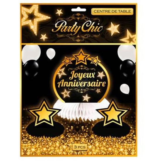 Centre De Table Joyeux Anniversaire Noir Dore 26x Cm 3 Pieces Q3222 Achat Vente Decors De Table Cdiscount Centre De Table Joyeux Anniversaire Noir Dore 26x Cm 3 Pieces Q3222 Achat Vente Decors De Table Cdiscount