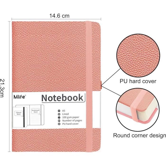 Yarotm Notebook A5 Ligné –Carnet de Notes A5-100gsm Papier, 360