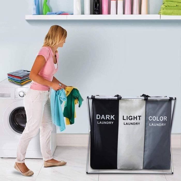 Ménage vêtements sales pliable 96L panier sac de rangement panier à linge  bac à laver
