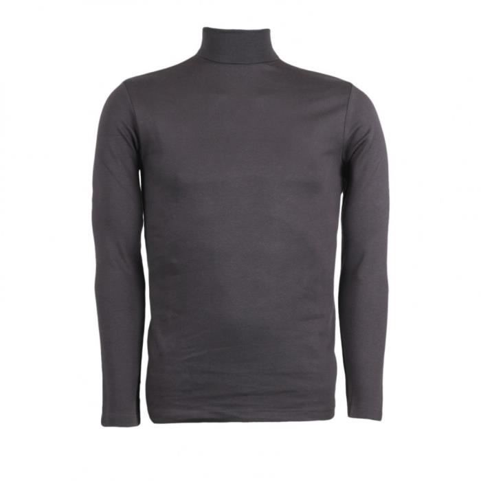 VKA29 Sous Pull Pour Homme Mod. Col Roule Slim Fit En Polaire GRIS FONCE Cdiscount Pret a Porter