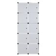 Armoire de Chambre 10 Cubes DIY, Meuble Rangement Penderie Plastique-Avec un tiges de suspension-72*47*177cm-2