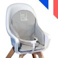 LOOPING Coussin Chaise Haute Bébé | PVC Imperméable, Sangles, Fabriqué en France | Gris-2
