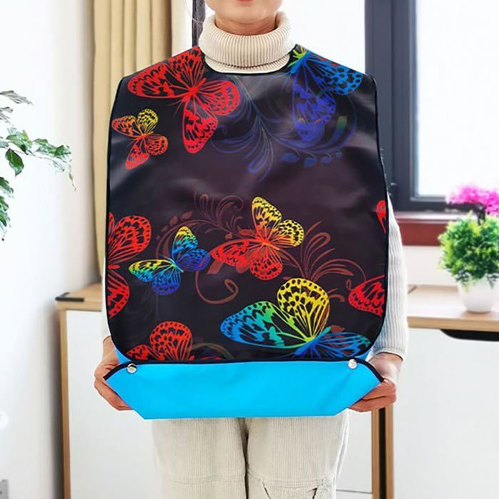 Littleforbig Bavoir Adulte Imprimé Imperméable En Coton Avec