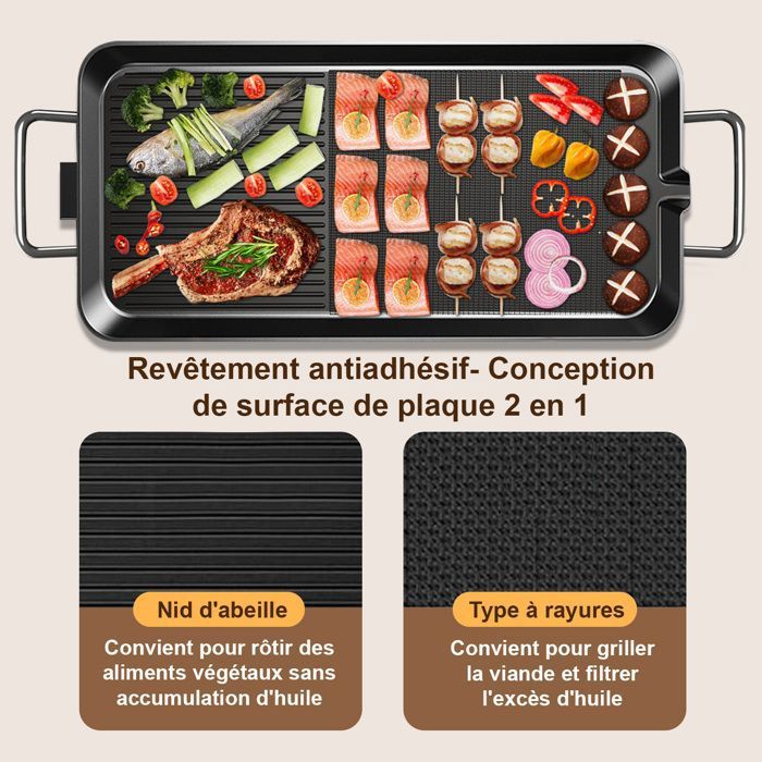 Plancha électrique XXL, Barbecue electrique revêtement antiadhésif — free download