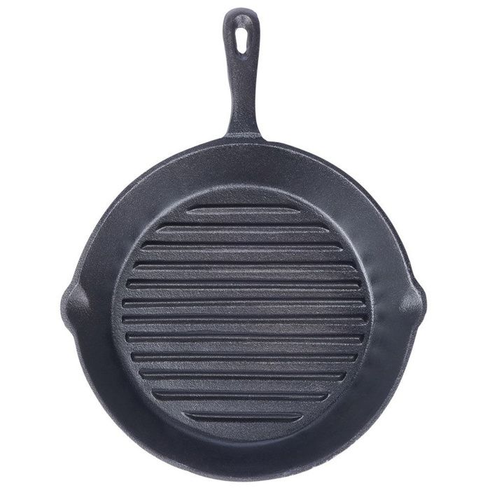 Poêle En Fonte Profonde Vilde 30 Cm - Capacité 3,5 L - Pour Cuisinière, Induction, Four Et Barbecue - Avec Deux Poignées - 7