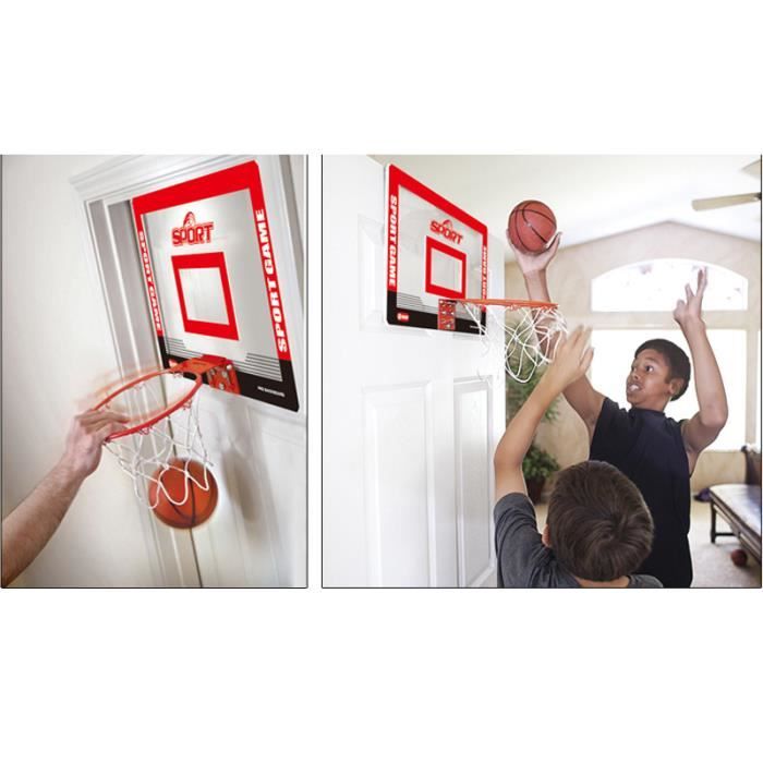 Mini Panier De Basket Mural Pour Enfants - Avec 3 Balles Et Pompe - Montage Sur Porte Ou Mur - Pour Chambre, Bureau