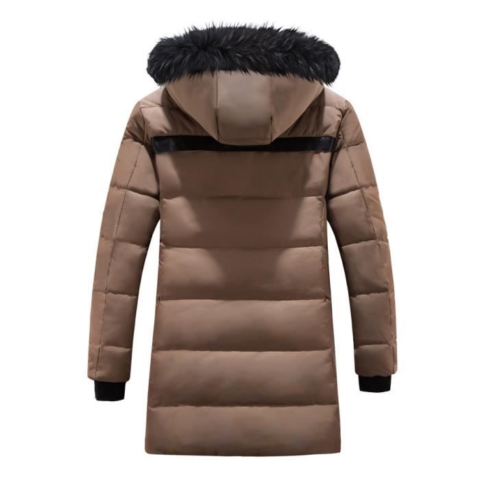 Doudoune Homme A capuchon Col en fourrure artificielle Eider Doudoune Hommes VeTement Masculin noir Kaki Cdiscount Pret a Porter