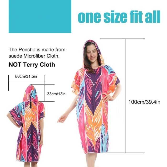 Tenue Vestiaire Portable Poncho De Bain Adulte/enfant - Serviette Capuche Microfibre Séchage Rapide, Pour Plage, Piscine, Surf (plusieurs Tailles Tenue Vestiaire Portable Poncho De Bain Adulte/enfant - Serviette Capuche Microfibre Séchage Rapide, Pour Plage, Piscine, Surf (plusieurs Tailles