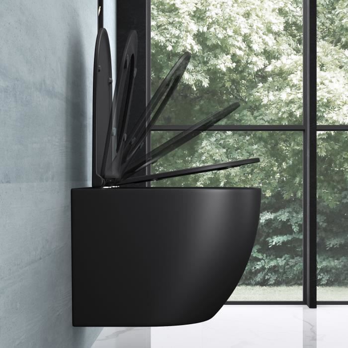 MOON Brosse WC avec support noir, gris foncé H 39,5 cm - Ø 9,5 cm