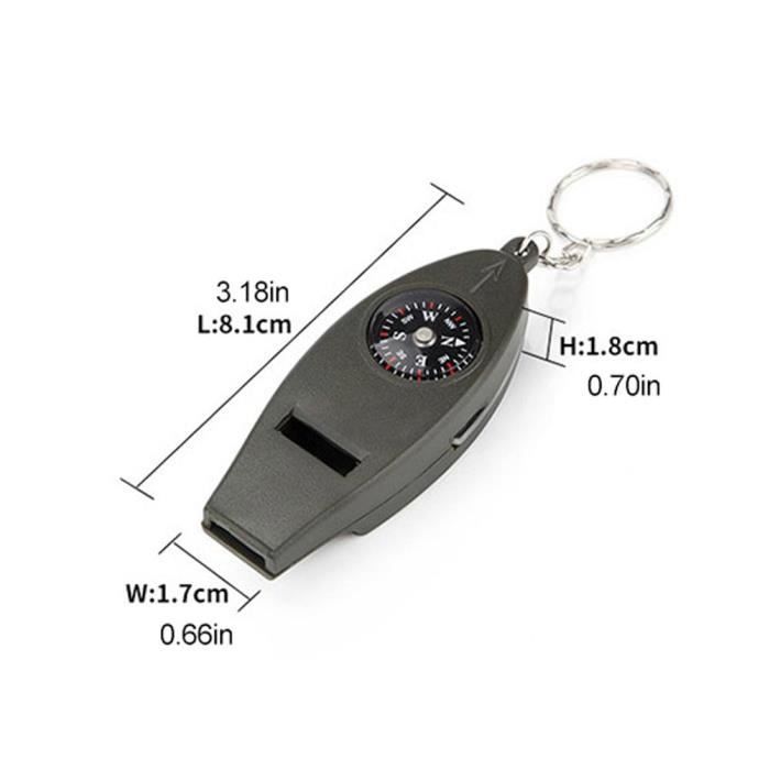 Sifflet De Survie Multifonction : Boussole, Loupe, Miroir, Thermomètre – Randonnée