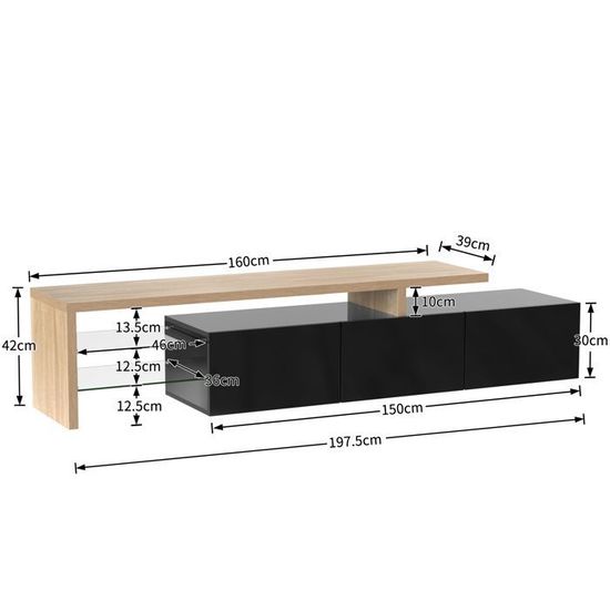 Meuble D'angle Bambou Relaxdays 92x58x30cm - 2 Portes à Lamelles