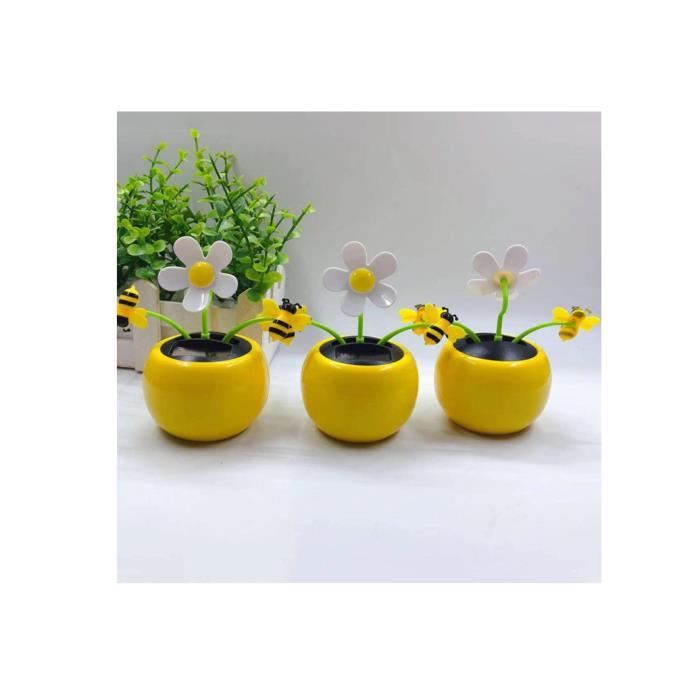 Fleur Dansante Solaire Tournesol - Jouet Solaire Animé Pour Bureau Ou Voiture