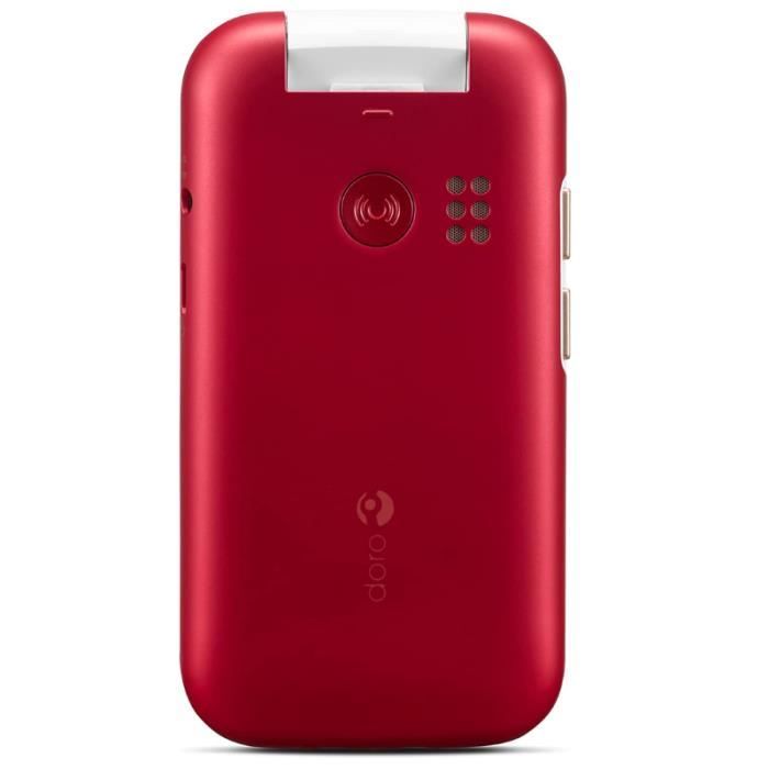 Doro 6880 - Téléphone portable senior à clapet rouge 4G - Cdiscount  Téléphonie