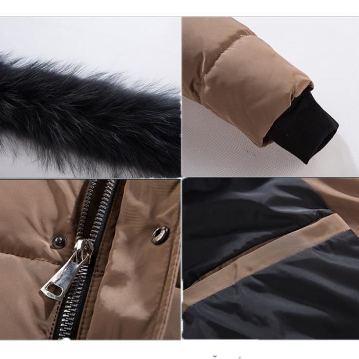 Doudoune Homme capuchon Col en fourrure artificielle Eider Doudoune Hommes V Tement Masculin noir
