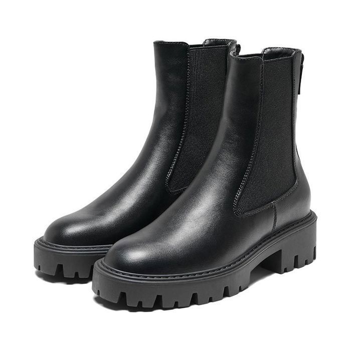 Bottines femme Only Betty blk boot l Noir Aspect cuir