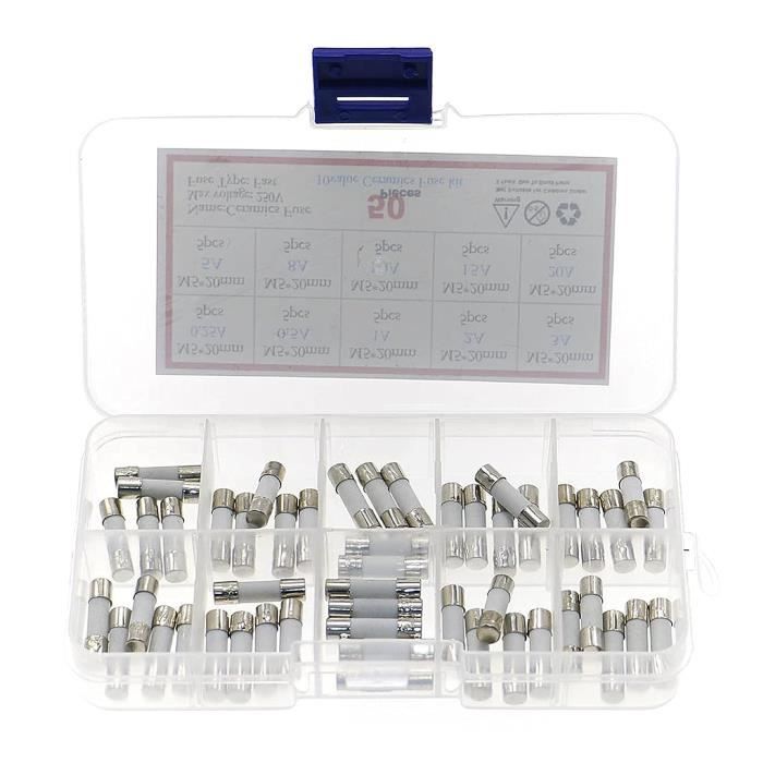 Fusible 50 Pièces-Boîte 10 Types De Fusibles En Céramique Rapides Kit ...