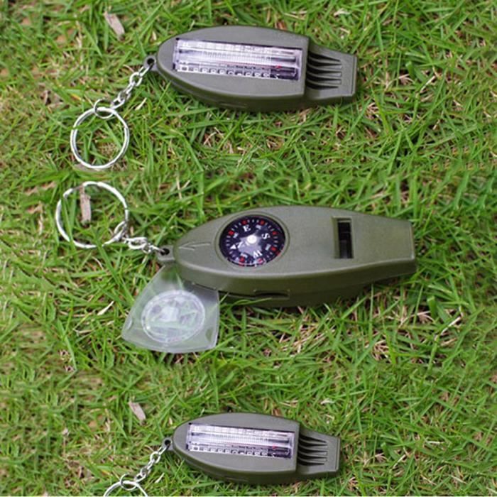 Sifflet De Survie 7 En 1 VOANZO - Boussole, Thermomètre, LED, Loupe Et Plus Pour Randonnée Camping