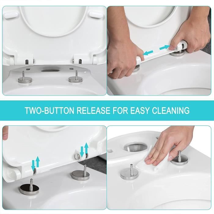 WOLTU Abattant WC Lunette WC fermeture en Douceur Fast fixation charniere antibacterienne Blanc Cdiscount Bricolage