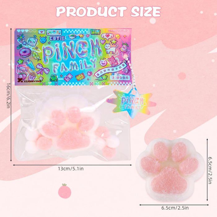 OUDQFCJ Squishy Patte De Chat Anti-Stress 1 Pièce | PVC Doux, Design Adorable, Portable, Pour Enfants Et Adultes – Idéal Cadeau