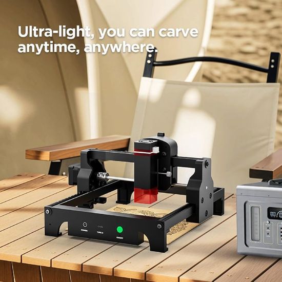 Machine De Gravure Laser Portable Woxcker S1 3,5W - Pour Bois, Acrylique, Cuir, Idéale Débutants Et Bricolage