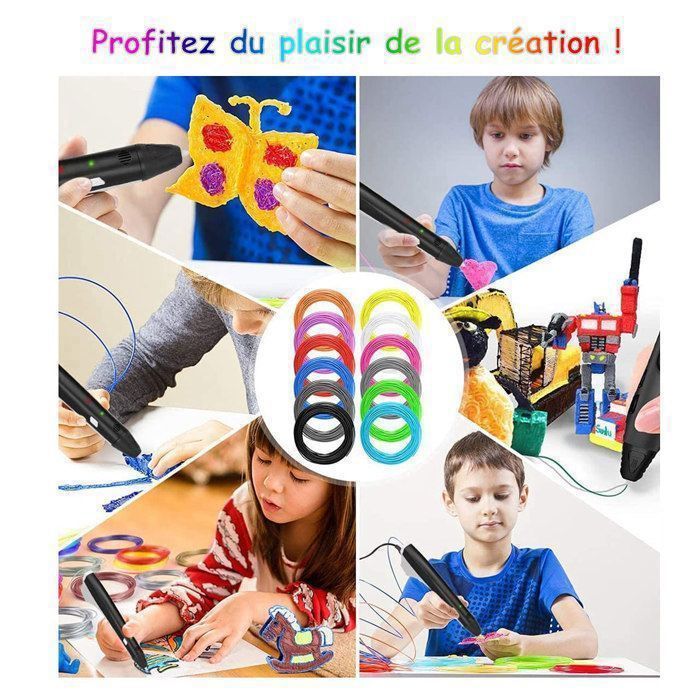 Filament PLA 1,75mm 30 Couleurs pour Stylo 3D, 5M par Couleur 150M ...