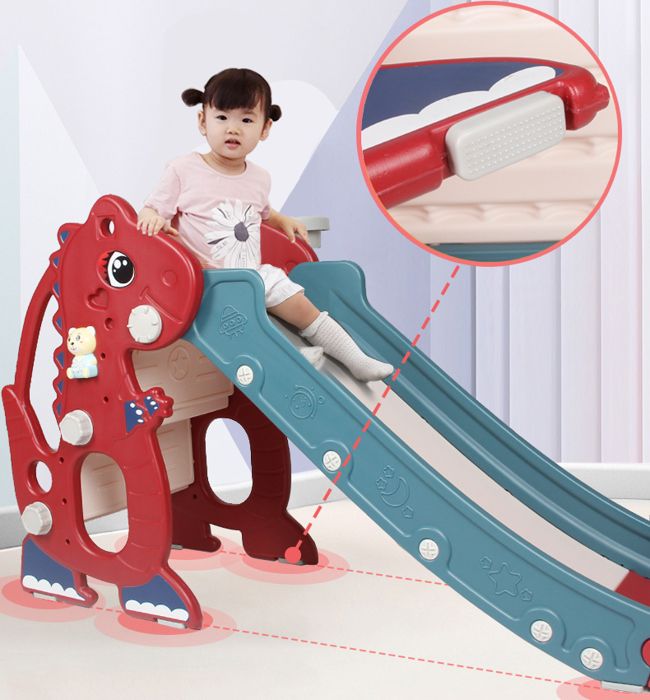 HLC Toboggan Enfants 120 Cm Avec Panier De Basketball – Intérieur/Extérieur – Dès 1 An