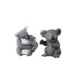 2 pièces Koala famille décorations cadeau d'anniversaire arrangement de bureau modèles d'animaux en plastique  STATUE - STATUETTE-0