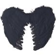 Ailes d'ange en plumes noires - PTIT CLOWN - Halloween - Adulte - Noir - 40 x 32cm-0