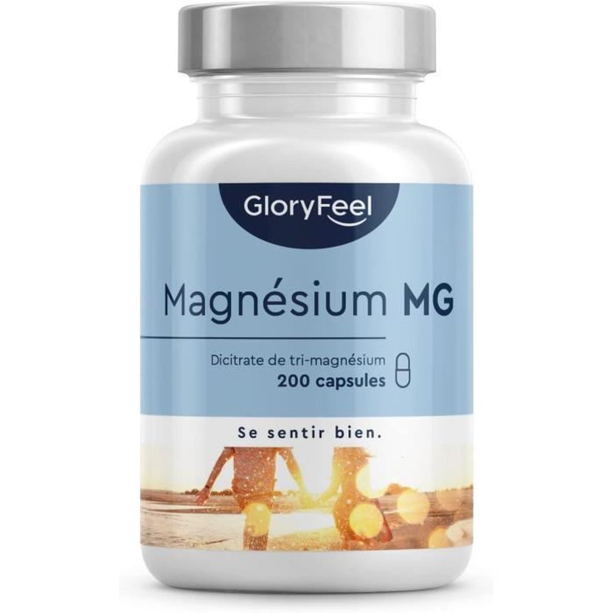 Magnésium Élémentaire Soutient les Muscles, Os et Dents, Contre la Fatigue* 200 Capsules