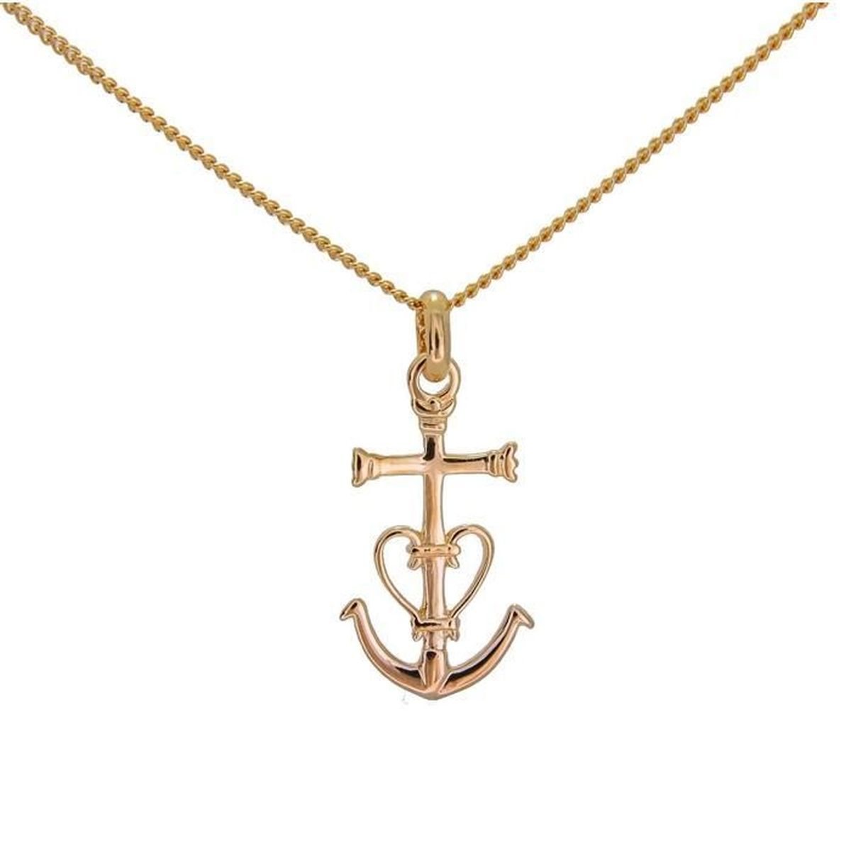 Collana Croce Di Camargue BOBIJOO In Acciaio 316 Dorato: Ciondolo 30x19 Mm, Simbolo Dei Guardiani, Regalo Occitania