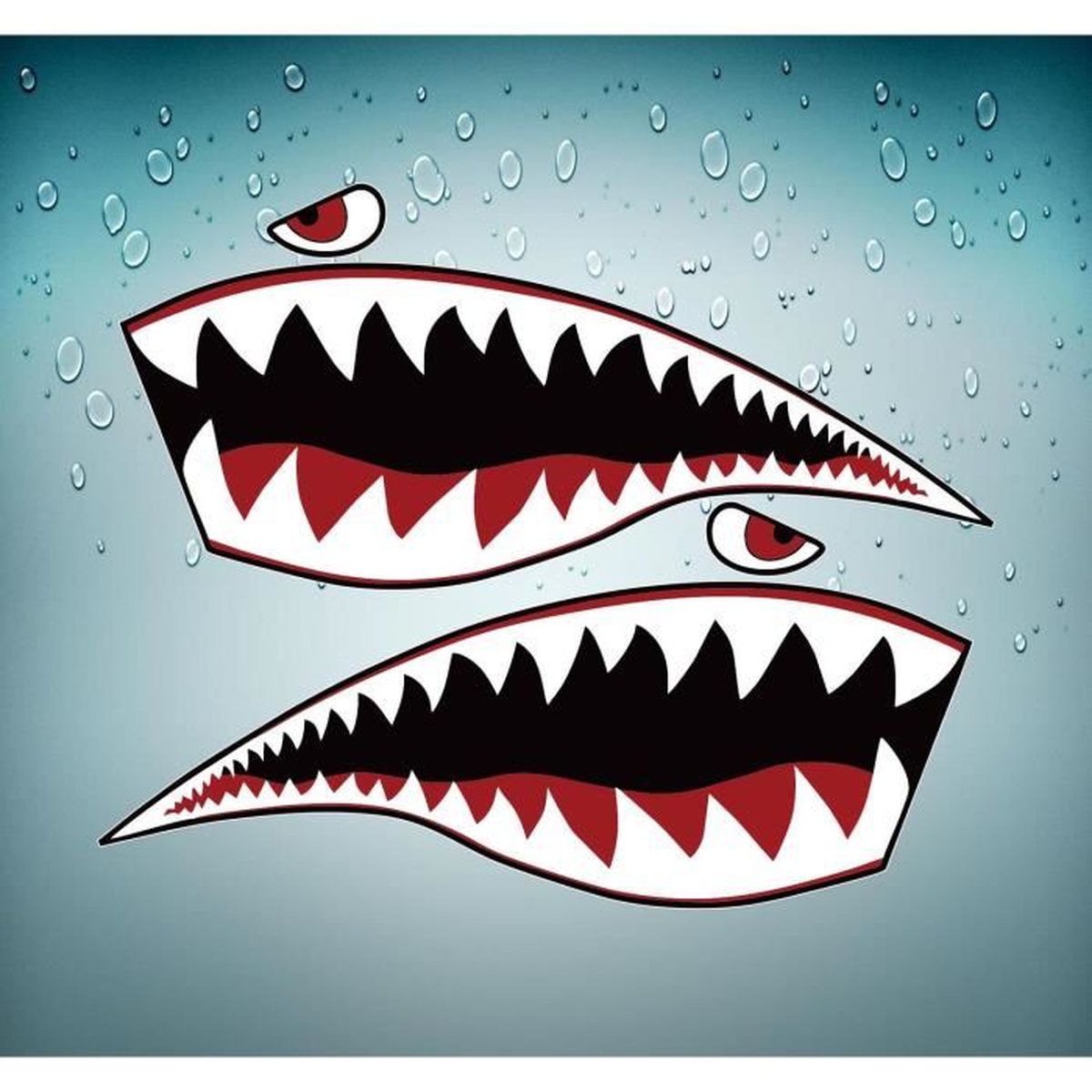 Autocollant Sticker Dent Requin Avion Shark Xl Achat Vente Decoration Vehicule R4252 Av Shark A4 B Cdiscount