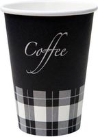 200 x Gobelets à café jetables en carton noir "Premium" 180ml pour les boissons chaudes et froides.