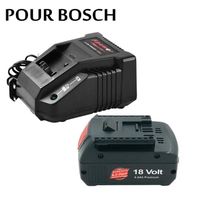 18V Rechargeable pour Bosch 18V18.0Ah batterie de secours remplacement Portable BAT609 voyant + chargeur 3A