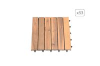 Lot de 33 dalles bois d'acacia 30x30 cm format droit finition huilée