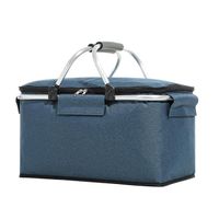 Sac Isotherme Multi-couleurs à choisir Lunch Bag Pliable Grand Capacité pour Pique-nique Camping Voyage (Bleu 40*23*20 cm)