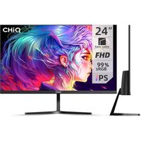 Écran PC CHIQ Moniteur 24 Pouces, Full HD 1920x1080,100Hz，Ultra Plat, 3 côtés sans Cadre, IPS