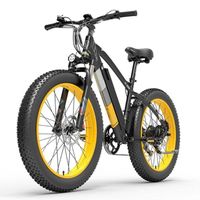 LANKELEISI XC4000 Vélo de montagne électrique  — Moteur 1 000 W — Batterie 17,5 Ah — Pneus larges 26 x 4,0 —  7 vitesses—jaune