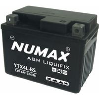Batterie moto Numax Premium AGM YT4LBS 12V 4Ah 50A