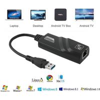 Gigabit RJ45 USB 3.0 a 10-100-1000 Mbps Adaptateur reseau Ethernet LAN pour PC Mac
