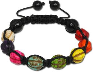BRACELET - GOURMETTE Bracelet - Shamballa Bracelet Happy 12 Boules Multicolore - Bracelet Femme Et Hommes - Sda928[S5242]
