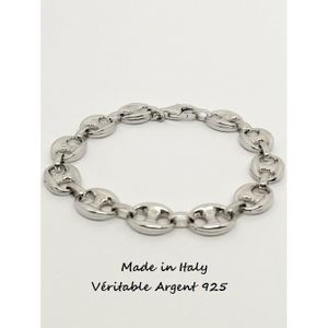 ★ BRACELET BIJOU GOURMETTE ACIER INOXYDABLE NEUVE COULEUR ARGENT PAS CHER★