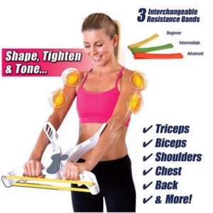 APPAREIL ABDO Tonifieur de bras - New Wonder Arms - Système de conditionnement physique - ABS et silicone - Blanc et jaune