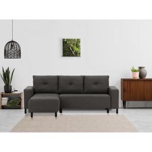 Canapé Dangle Convertible Coffre Boho Gris Angle Droit